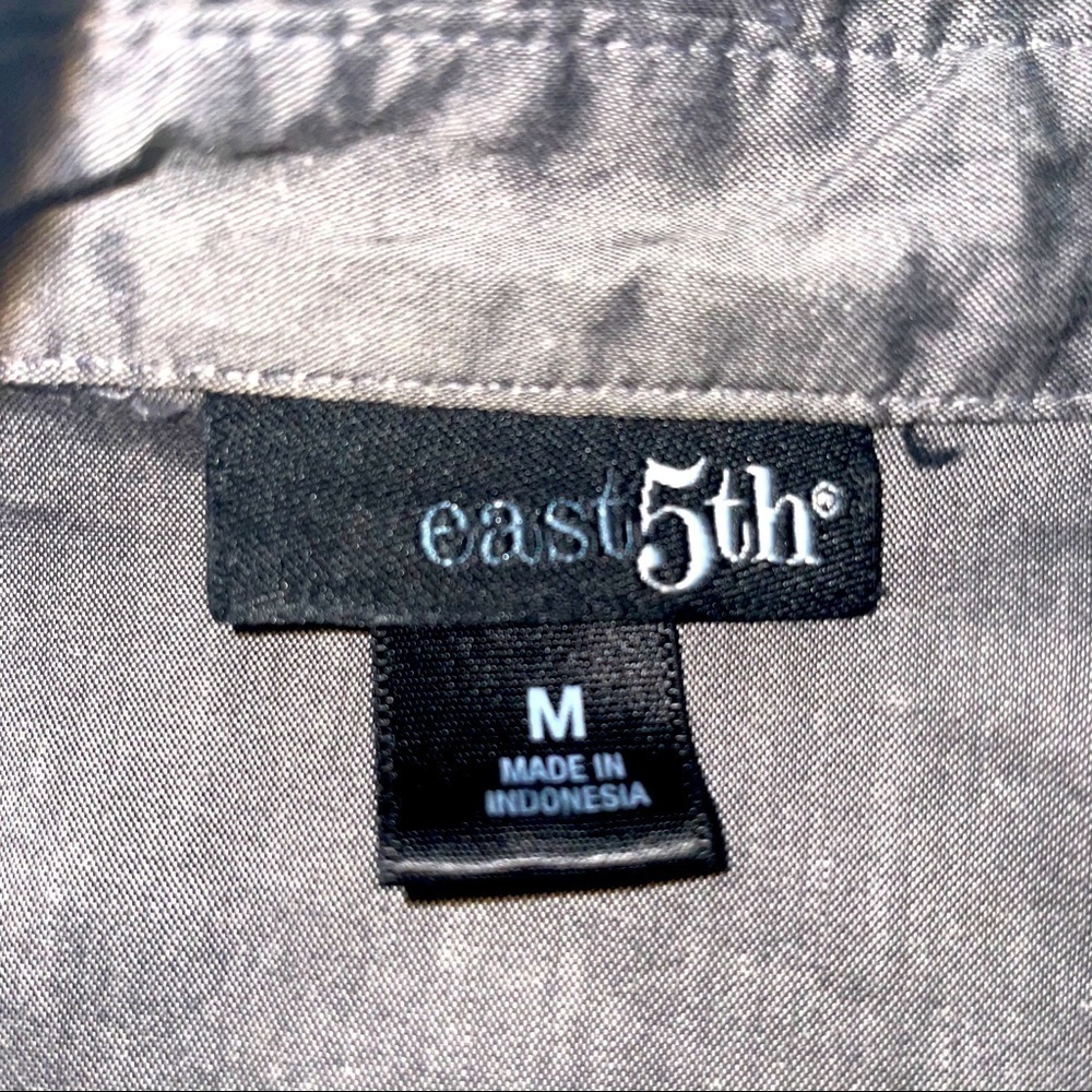 East 5th Collared Wrap Blouse – Gray, Size Medium - Picture 10 of 11